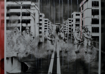  Cleaners  , 70x100cm ,  mixed media on paper