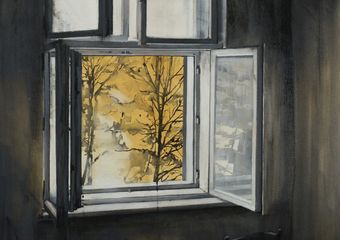  View outside ,  100x70cm ,  Oil on Canvas