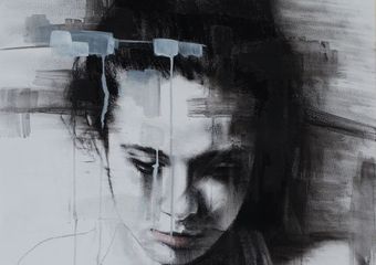  Unknown face XVII ,  70x50cm ,  Mixed Media on Paper
