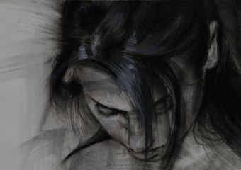  Unknown face III ,  70x50cm ,  Mixed Media on Paper