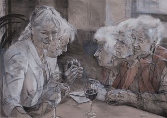  Interview ,  70x100cm ,  Mixed Media on Paper