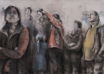  Who is Watching ,  70x100cm ,  Mixed Media on Paper