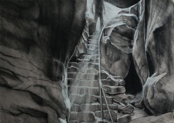  Who is coming? ,  100x70cm ,  Mixed Media on Paper