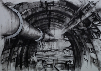  In the Mine (former mining tunnel)  ,  80x120cm ,  oil on canvas 