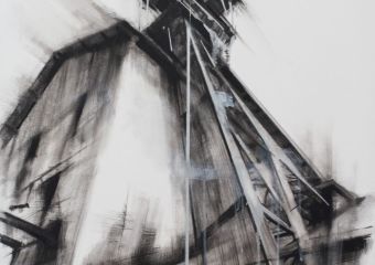 Frantšachta II  ,  100x70cm ,  Oil on Canvas, Stone, Silver Wire 